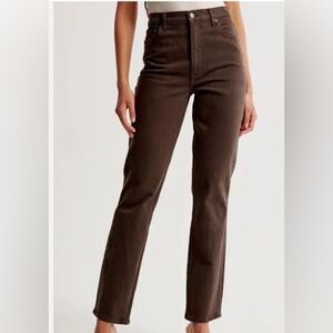 90s Straight Ultra High Rise Jeans - Chocolate Brown